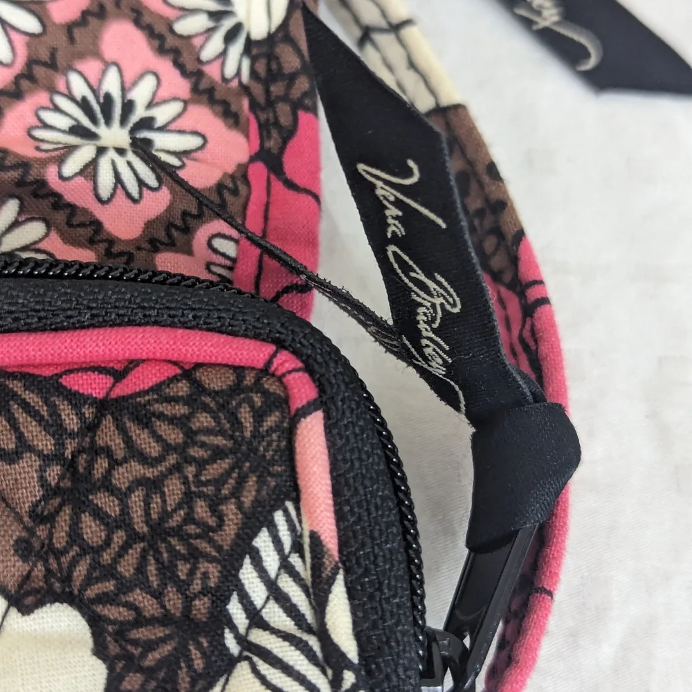 Vera Bradley Pink, Black & White Floral Crossbody Bag - Super Cute!
